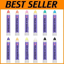 Waterproof Paint Markers - 12 Pack Assorted Colors