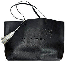 Victoria's Secret Limited Edition Laser Cut Tote Black with Silver Tassel
