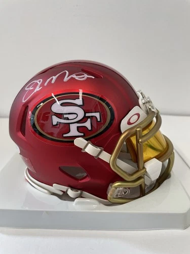 Joe Montana Signed San Francisco 49ers Blaze Mini Football Helmet JSA