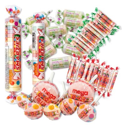 Smarties Candy Ultimate Variety Pack includes Mega Roll, Giant Roll, Mega Lollip