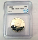 1976-S Kennedy Half Dollar 50C Silver Proof ICG PR70 DCAM San Francisco