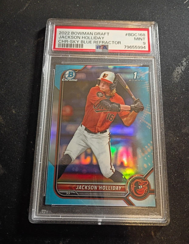 Topps 2022 Bowman Draft Chrome Jackson Holliday #BDC-168 Sky Blue PSA 9 RC