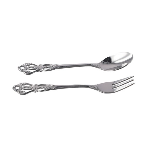 2-teiliges Vintage Gold Löffel Gabel Besteck Set Edelstahl Luxus Dessertlöffel - Bild 8 von 33