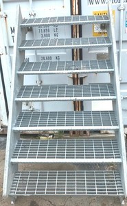 Stairs Industrial Galvanized Stairs 7 Step In-Out Doors 45 degrees 86"-48"