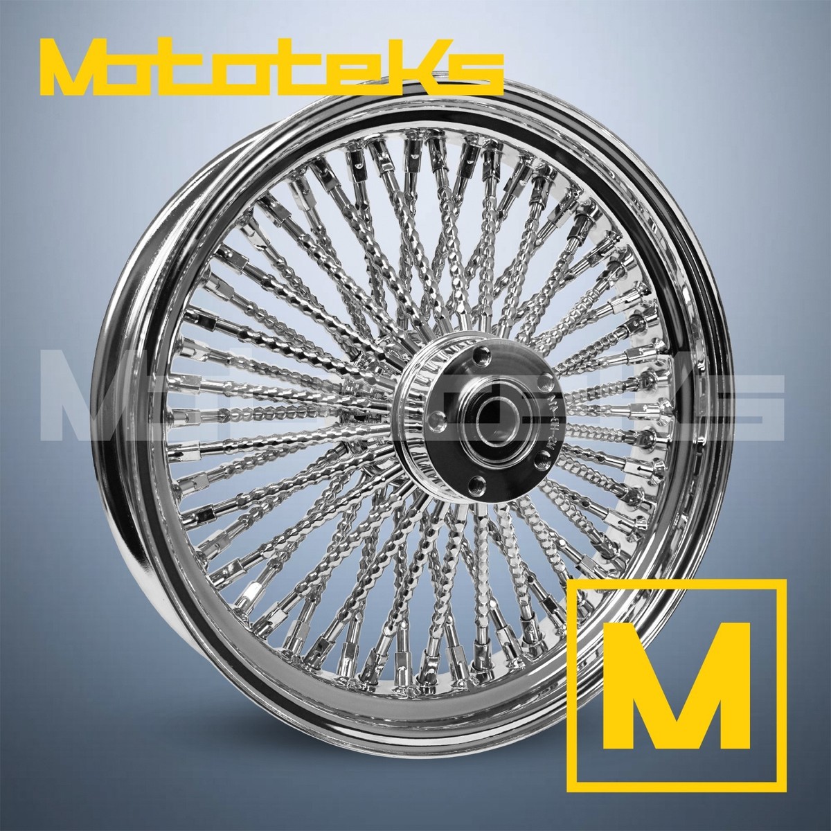 16X3.5 TEARDROP FAT 52 STAINLESS SPOKES WHEEL FOR HARLEY SPORTSTER