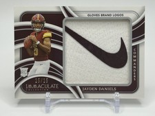 2024 Immaculate 🔥Jayden Daniels RC Gloves Brand Logos Patch Nike BOOKEND 15/15