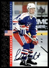 1995-96 Be a Player Autographs World Class Todd Marchant Auto USA #S190