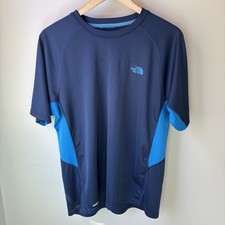 The North Face Men's Large Vapor Wick Short Sleeve Polo Shirt Blue Two Toned