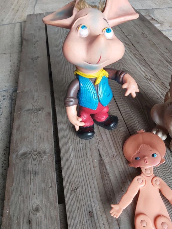 Lotto Pupazzi Gomma Topo Gigio Bambola Coniglietto Anni 70 80 - Immagine 2 di 4