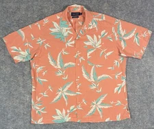 Vtg Polo Ralph Lauren Mens Caldwell Camp Shirt Large Linen Blend Hawaiian Golf