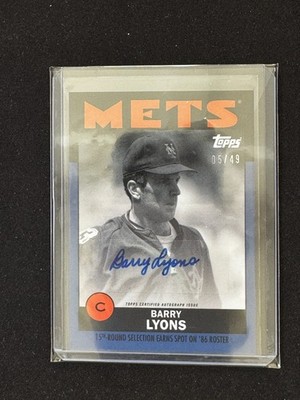 2021 TOPPS ESPN ONCE UPON A TIME IN QUEENS BARRY LYONS BLUE AUTOGRAPH / 49