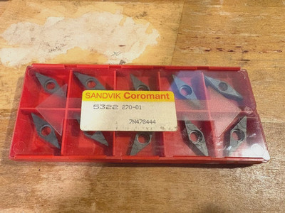 SANDVIK Coromant  No. 5322 270-01 Unused Carbide Inserts box of 10pcs. CNC, Tool