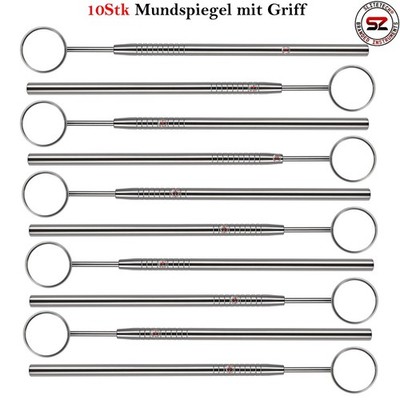 10er Profi Mundspiegel Dentalspiegel mit Griff Diagnostik Zahnarzt Instrumente