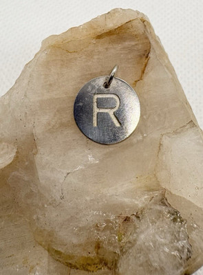 VintageSterling Silver Initial  R  Charm Pendant MWS 925 India Minimalist Letter