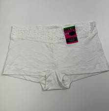 Maidenform Lace Trim Boy Short Panties White Size XL NWT