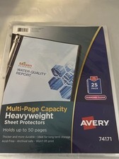 Clear High-Capacity Sheet Protectors Hold 50 Sheets HW 25 Pages Avery 74171