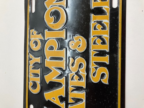Pittsburgh Steelers/Piratas City of Champions placa de metal negro y dorado - Imagen 5 de 8