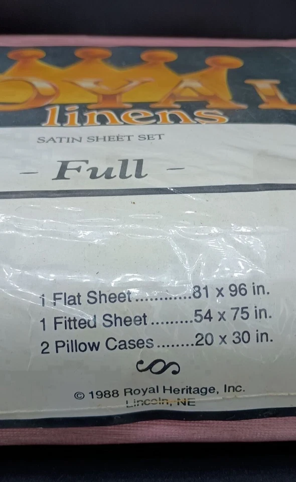 Conjunto de lençóis de cetim vintage Royal Linens tamanho completo rosa amoreira luxo 1988 EUA NOS - Imagem 3 de 4