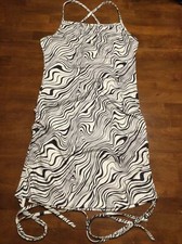 Women's NWT Romwe Spaghetti Strap Adjustable-Tie Sides Minidress Size S White/Bl