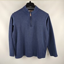 Mizzen  Main Sweater Sweatshirt Mens Large Navy Blue 1/4 Zip Pullover