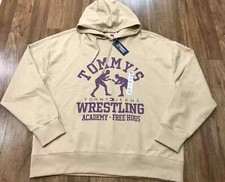 MENS 2XL - New Tommy Hilfiger Tommy Jeans Wrestling Print Terry Pullover Hoodie