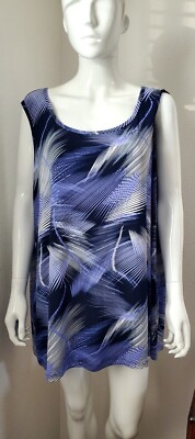 Attitudes By Renee Women's  Sheer Sleeveless Multicolor Top Sz 3XL 
