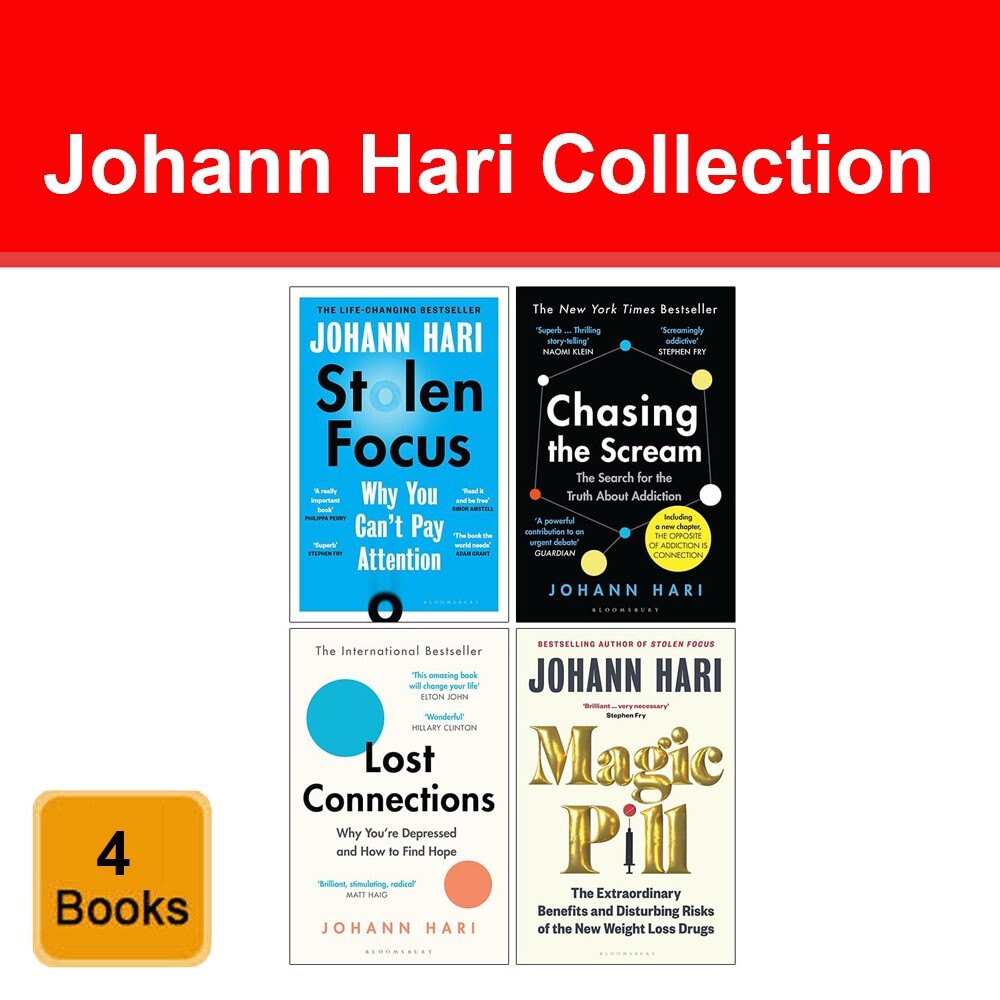 Johann Hari Collection 4 Books Stolen Focus, Chasing the Scream, Lost Connection