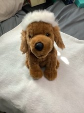 Canine Crooners Animated Singing Brown Plush Santa Dog 10  Wish Merry Christmas