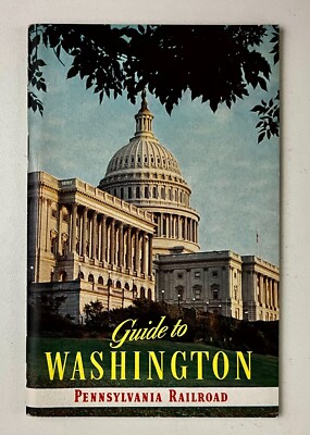 1953 Washington DC Pennsylvania Railroad Guide Vintage Travel Pocket Book Map