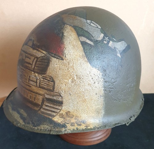 WW2 American MI Helmet Shell Relic Dedicated to the Fighting in Normandy in 1944 - Picture 4 of 18