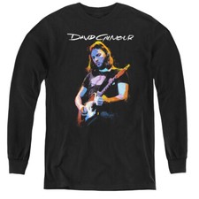 David Gilmour Kids Long Sleeve Shirt Classic Portrait Black Tee
