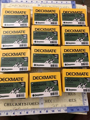 12X 1LB DECKMATE STAR DRIVE COATED SCREWS 1-1/4''X8ga drive bit included,