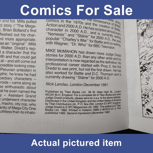 Chronicles of Judge Dredd Cursed Earth Part 1 Pat Mills 1982 Titan (LOT#13066) - Picture 6 of 6