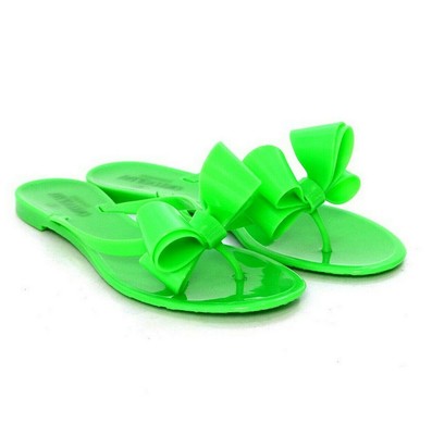 neon green jelly sandals