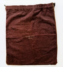 Tiffany  Co. Big 17" x 14 "Brown Anti Tarnish Jewelry Silverware Felt Bag Pouch