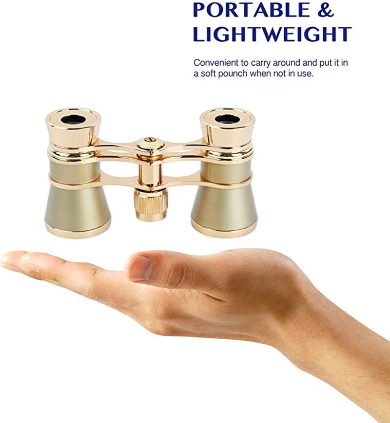 Opera Glasses Binoculars 3X25 Theater Glasses Mini Binocular Compact with Chain - Image 3 of 4
