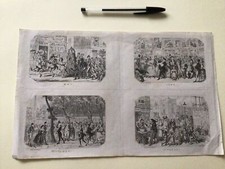 George Cruikshank britischer Illustrator Skizzenbuch Vintage Faksimiles Ref 51411