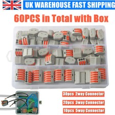 60 PCS Assortment Lever Nut 2/3/5 Port Compact Splicing Wire Connectors Kit