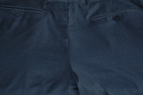 Santorelli Men's Navy Blue Serge Wool Pleated Dress Pants 33 x 28 - Picture 4 of 4