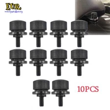10PCS For Harley Davidson all model with1/4" Black Rear Seat Bolt Screw Polished
