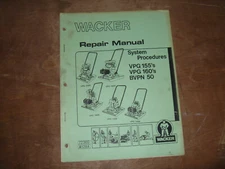 Wacker VPG 155B Plate Compactor Shop Service Repair Operator Maintenance Manual