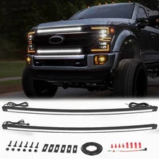Front Grill Light Bar LED DRL Grilles for Ford Super Duty F-250 Trucks(17-22)