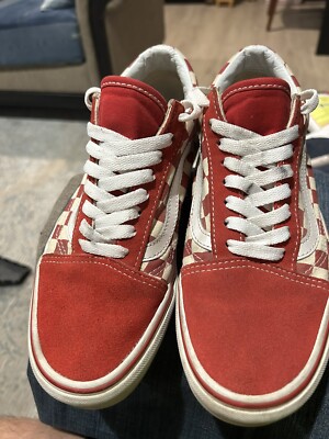 Vans Old Skool Classic Red/White Checkered Canvas/Suede