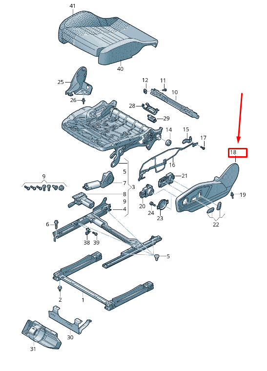 Cadre de siège avant gauche neuf Audi Q8 4MN 4M8881325DK1