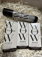 3 x Color WOW Root Cover Up - Dark Brown - 2.1g And Pop+lock 55ml New Set