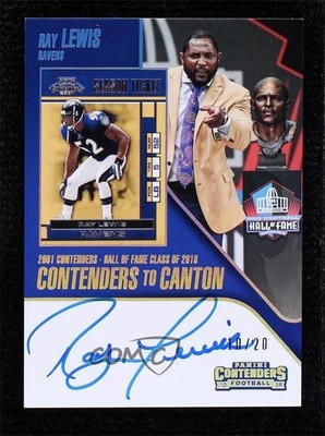 2018 Panini Contenders to Canton 10/20 Ray Lewis #CCA-RL Auto HOF ow6