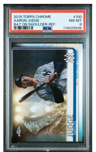 2019 Topps Chrome AARON JUDGE Refractor Variation Bat on Shoulder PSA 8