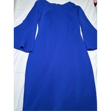 Calvin Klein Cobalt Blue Bell-Sleeve Sheath Dress Size 8