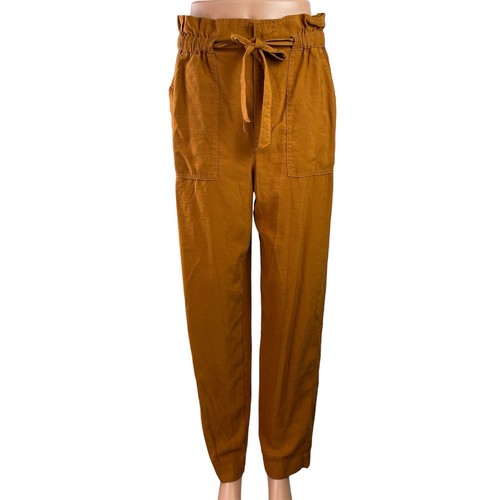 Madewell Dunaway Womens Brown High Waisted Tapered Leg Paperbag Trousers Pants S