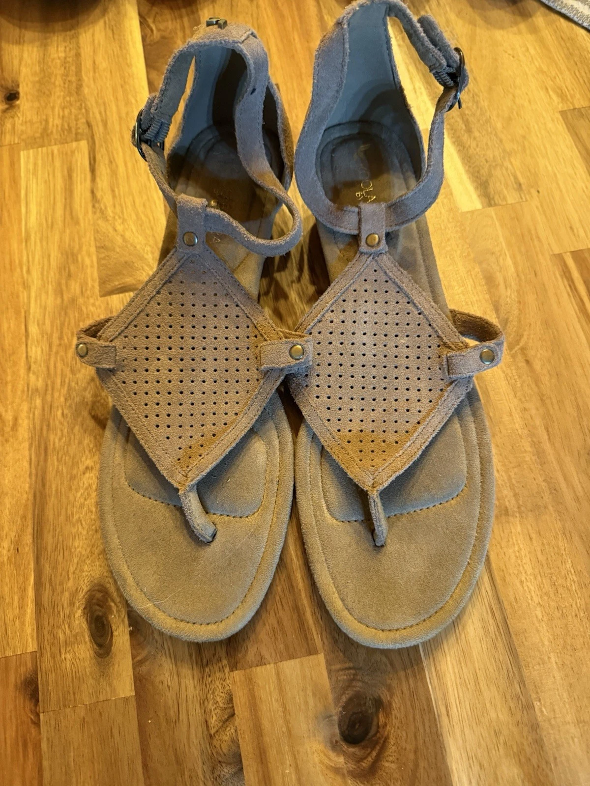 Perizoma Koolaburra UGG Briona scamosciato zeppa fibbia alla caviglia marrone taglia 10